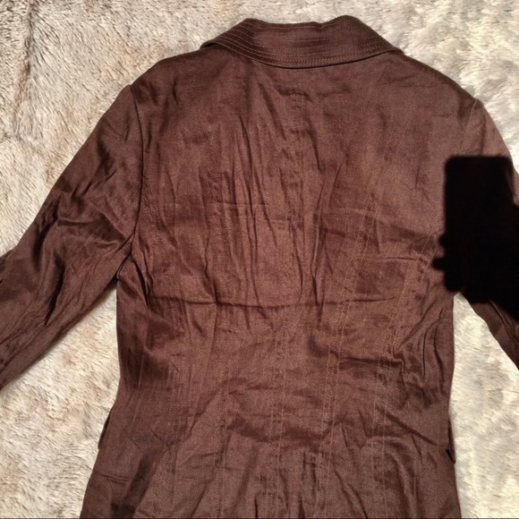 Apt. 9 Women’s Brown Blazer Linen Size 4 - Picture 4 of 8